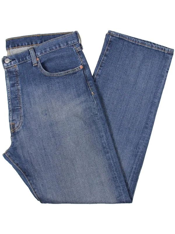 Men's Jeans with an Elastic Waistband for Ultimate ComfortMens Stretch Denim Straight Leg Jeans