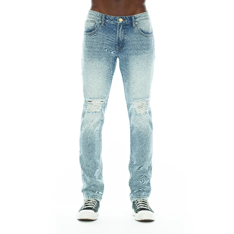 Men's Ripped Skinny Jeans in Acid Wash for an Edgy and Punk - Inspired StyleMero Slim Fit Jean In Bleach