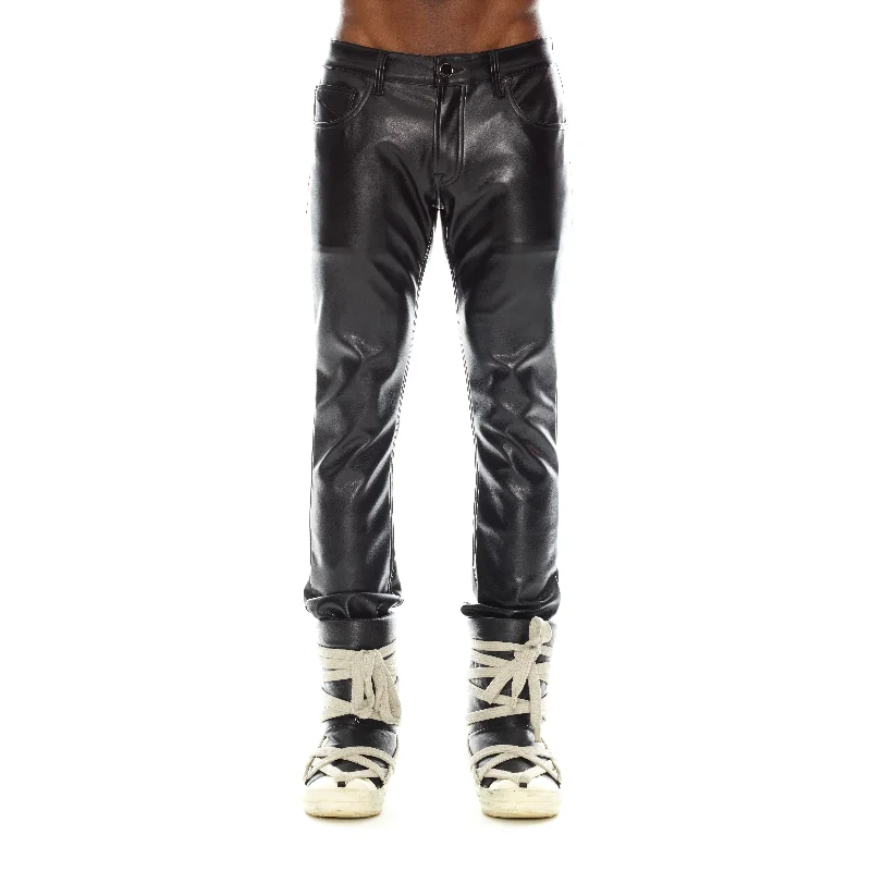 Men's Jeans with a Cargo - Inspired Knee Pocket for Extra StorageMero Slim Fit Jean In Faux Leather