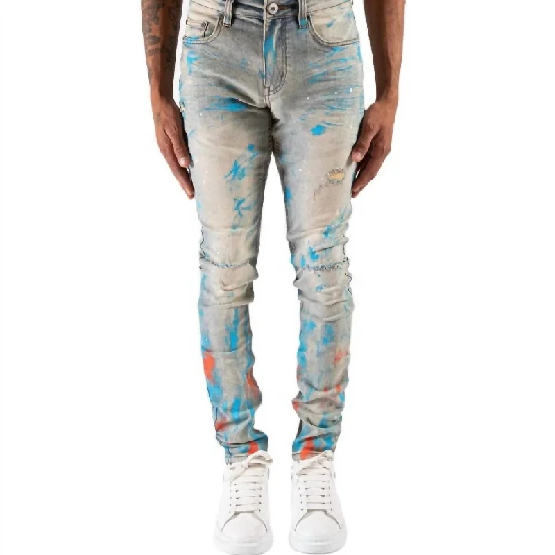 Plus Size Men's Relaxed Fit Jeans with a Tapered Leg for a Laid - Back VibePhobos Jeans In Coral