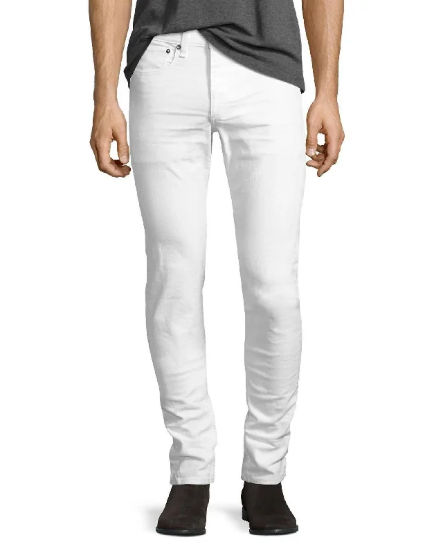 Men's Stretch Jeans with a Moisture - Wicking Lining for Active LifestylesSelvedge Skinny Fit Jean In Aged White