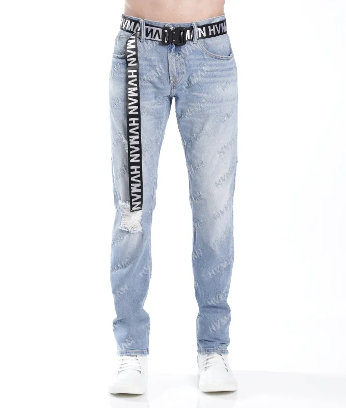 Plus Size Men's Relaxed Fit Jeans with a Faded Wash for a Vintage - Inspired LookStrat Super Skinny In Acid Repeat