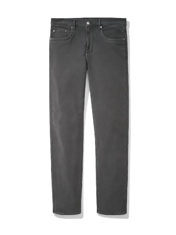 Plus Size Men's Relaxed Fit Jeans with a Faded Wash for a Vintage - Inspired LookStretch Terry 5-Pocket Pants In Slate