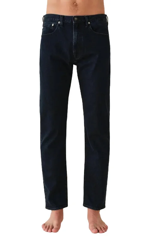 Men's Jeans with a Hidden Coin Pocket for Added ConvenienceTapered Mid Rise Jean In Blue Black