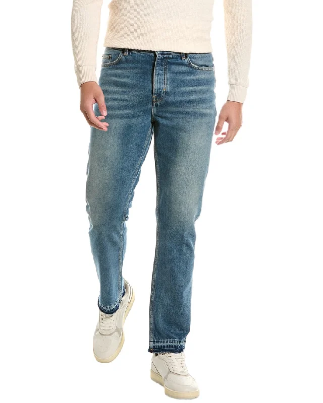 Men's Ripped Skinny Jeans in Acid Wash for an Edgy and Punk - Inspired StyleThe Kooples Blue Straight Jean