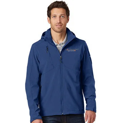 Men jackets with a zip - off sleeves to convert to a vestEddie Bauer Hooded Soft Shell Parka