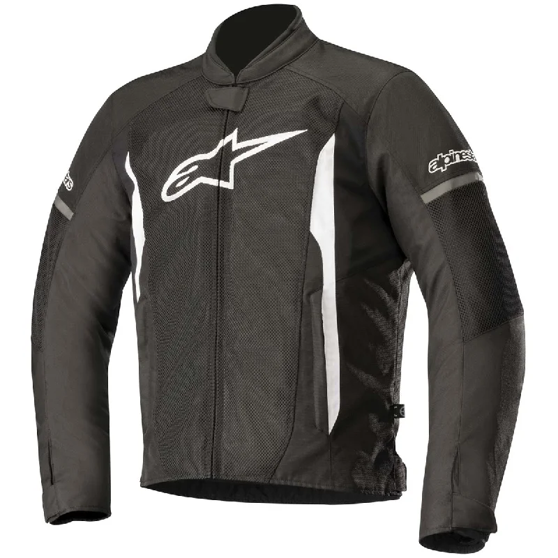 Slim - fit leather men jackets with a distressed finish for a rugged lookAlpinestars Men’s T-Faster Air Black and White Textile Jacket