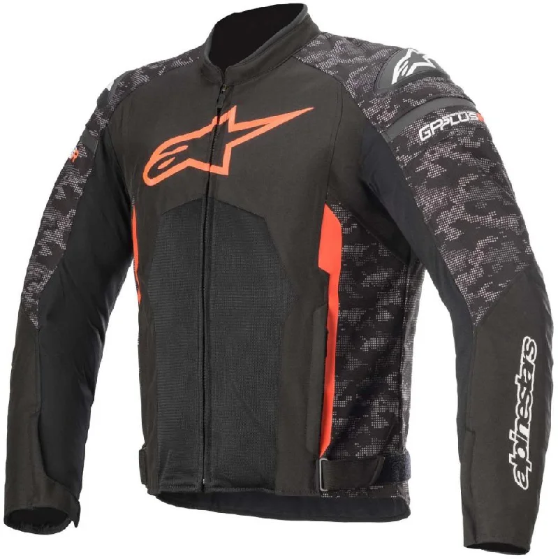 Men jackets with a zip - off sleeves to convert to a vestAlpinestars Men’s T-GP Plus R v3 Airflow Black and Red Textile Jacket