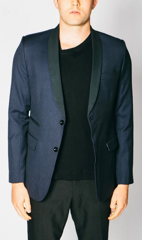 Bomber men jackets with ribbed cuffs for a classic 80s styleAny Old Iron Classic Cashmere Blend Blazer - Navy