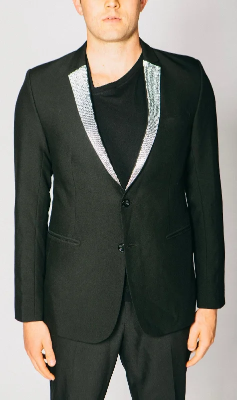 Performance - driven men jackets with breathable fabric for sportsAny Old Iron Men's Diamanté Lapel Blazer