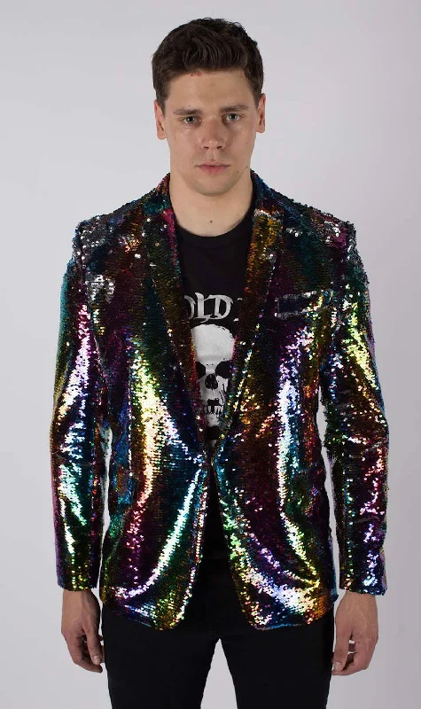 Men jackets with a hidden interior pocket for secure storageAny Old Iron Rainbow Sequin Jacket