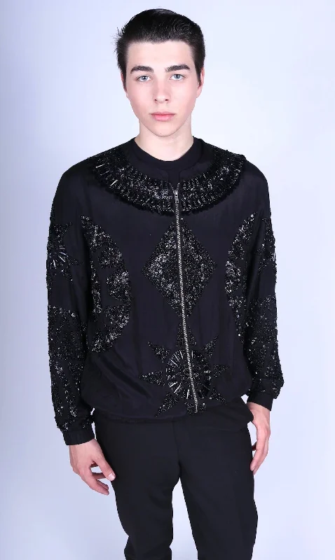 Embroidered men jackets with intricate floral designs for a unique aestheticAny Old Iron Star Bead Jacket