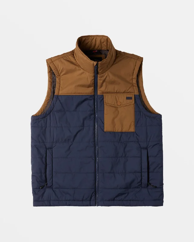 Men jackets with a zip - off sleeves to convert to a vestBillabong Prism Vest-Dusty Navy