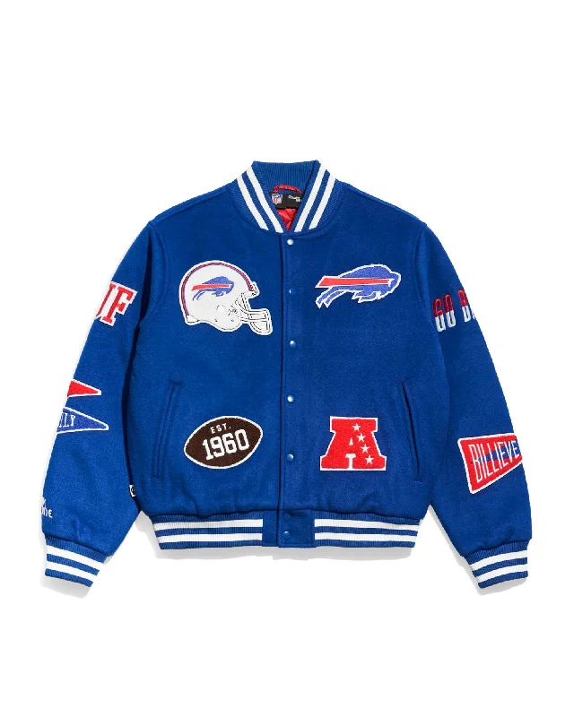 Men jackets with a zip - off sleeves to convert to a vestBuffalo Bills Pennant Varsity Jacket