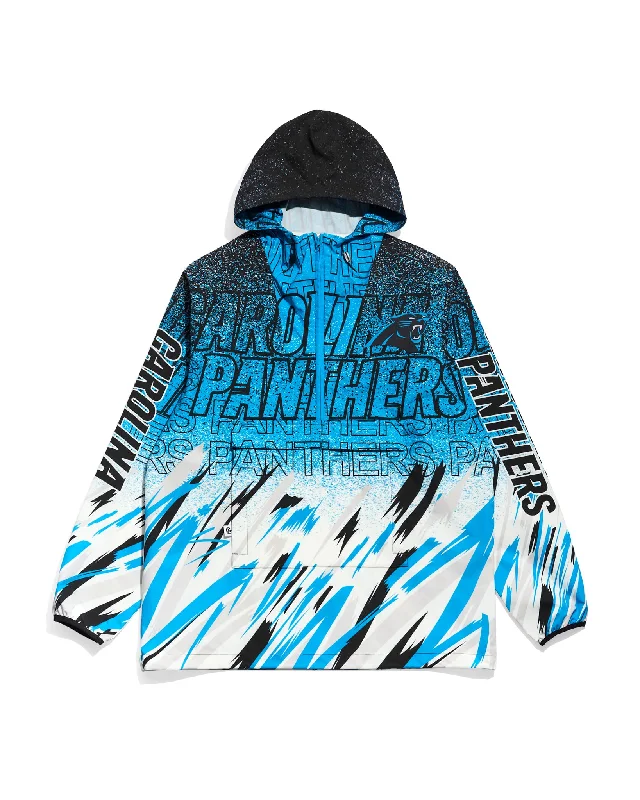 Denim men jackets with embroidered patches for a personalized touchCarolina Panthers Sketch Anorak Jacket