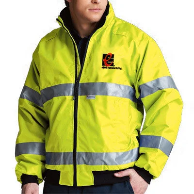 Men jackets with a media - friendly pocket for easy access to gadgetsCharles River Signal Hi-Vis Jacket