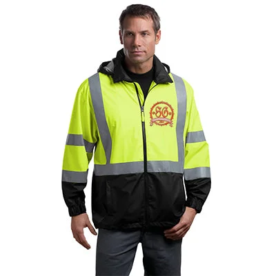 Down - filled men jackets in bright colors for winter fashionCornerStone Safety Hi-Vis Windbreaker Jacket, ANSI 107 Class 3