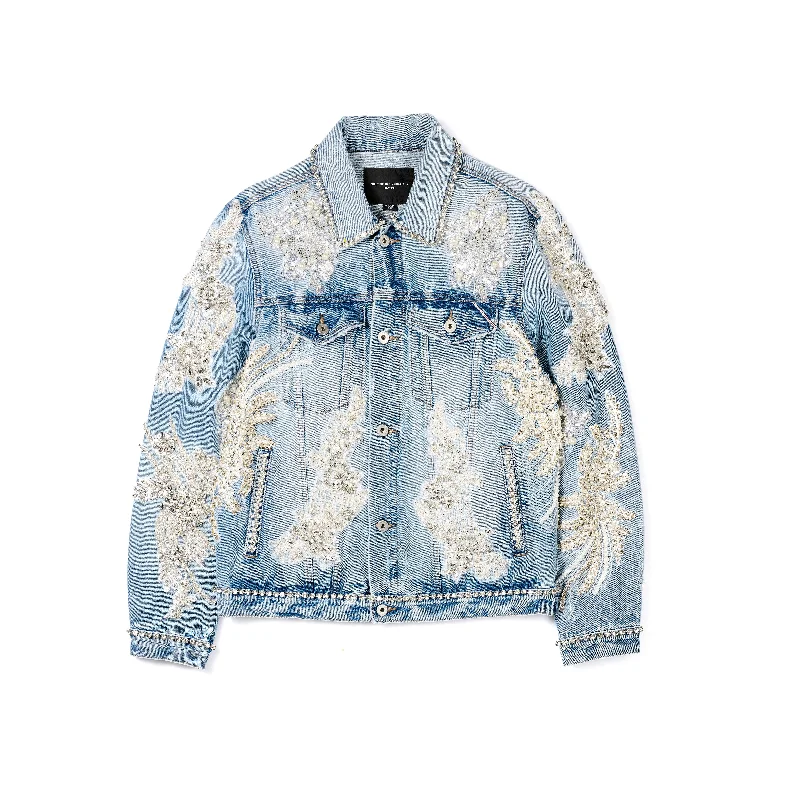 Men jackets with a zip - off sleeves to convert to a vestCult's Signature Type II Denim Jacket in Acid