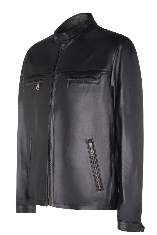 Fleece - lined men jackets for cold - weather commutingCUSTOM MADE -Firenze Retro Blouson Style Jacket