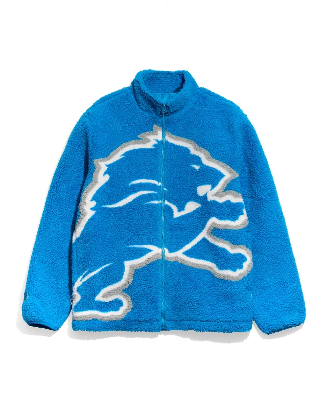 Men jackets with a zip - off sleeves to convert to a vestDetroit Lions Big Logo Sherpa Jacket