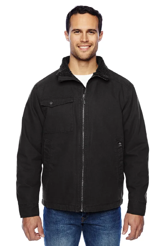 Fleece - lined men jackets for cold - weather commutingDri Duck Mens Endeavor Canvas Full Zip Jacket - Black