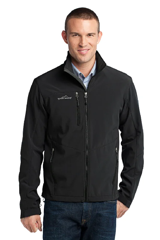 Fleece - lined men jackets for cold - weather commutingEddie Bauer Mens Water Resistant Full Zip Jacket - Black