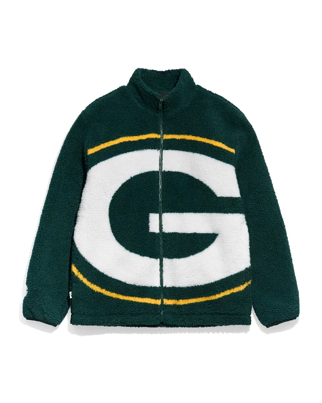 Embroidered men jackets with intricate floral designs for a unique aestheticGreen Bay Packers Big Logo Sherpa Jacket