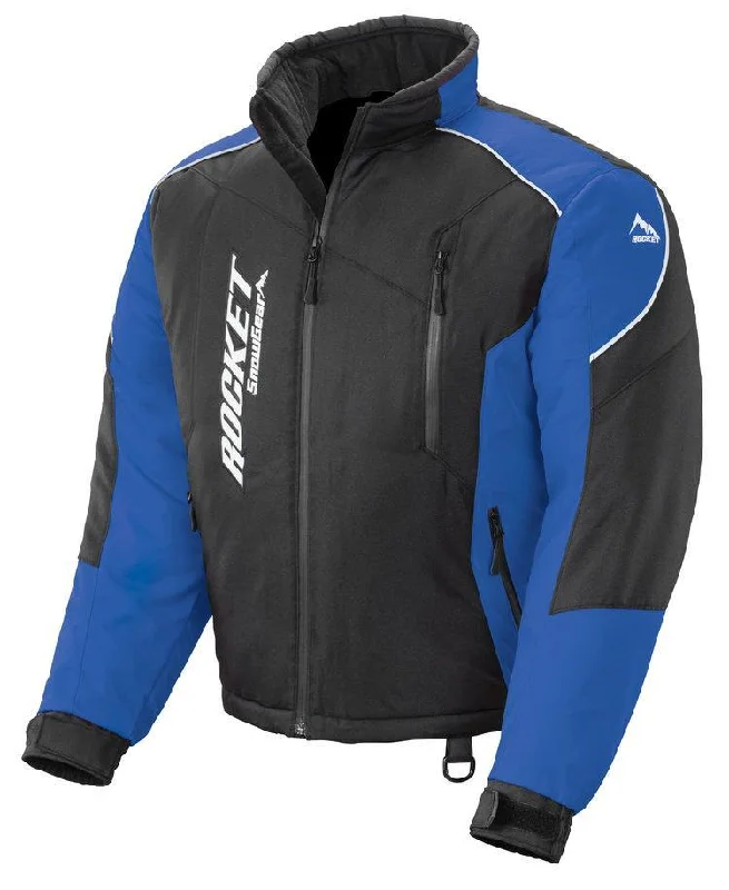 Down - filled men jackets in bright colors for winter fashionJoe Rocket Mens Blue Storm XC Snow Jacket