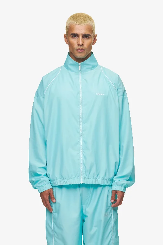 Plus - size men jackets with adjustable drawstrings for a comfortable fitLincoln Boxy Track Jacket Sky Blue