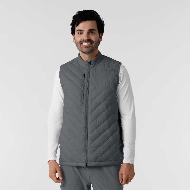 Windbreaker men jackets with UV protection for outdoor activitiesMen's Quilted Scrub Vest - Pewter