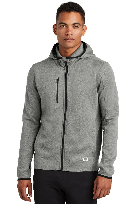 Fleece - lined men jackets for cold - weather commutingOgio Mens Endurance Stealth Moisture Wicking Full Zip Hooded Jacket - Heather Grey