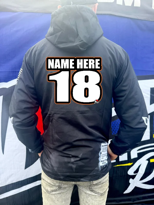 Slim - fit leather men jackets with a distressed finish for a rugged lookPersonalized Track Race Jacket - 2024 spirit rising with race number