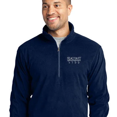 Men jackets with a built - in hood that can be stowed away when not in usePort Authority Men's Microfleece 1/2-Zip Pullover