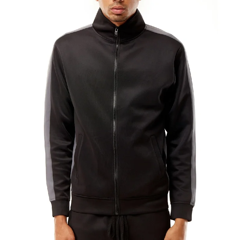 Stretch - fabric men jackets for unrestricted movement during workoutsREBEL MINDS TRACK JACKET  BLACK/CHARCOAL - 100-501