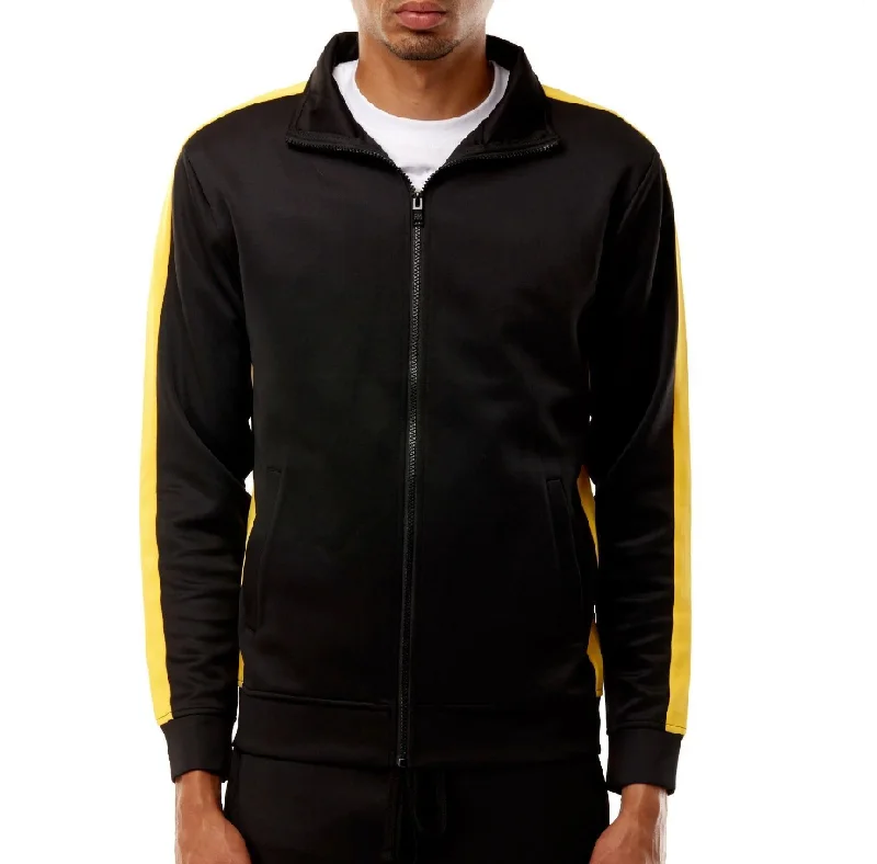 Tailored men jackets to pair with formal trousers for business meetingsREBEL MINDS TRACK JACKET BLACK/GOLD - 100-501