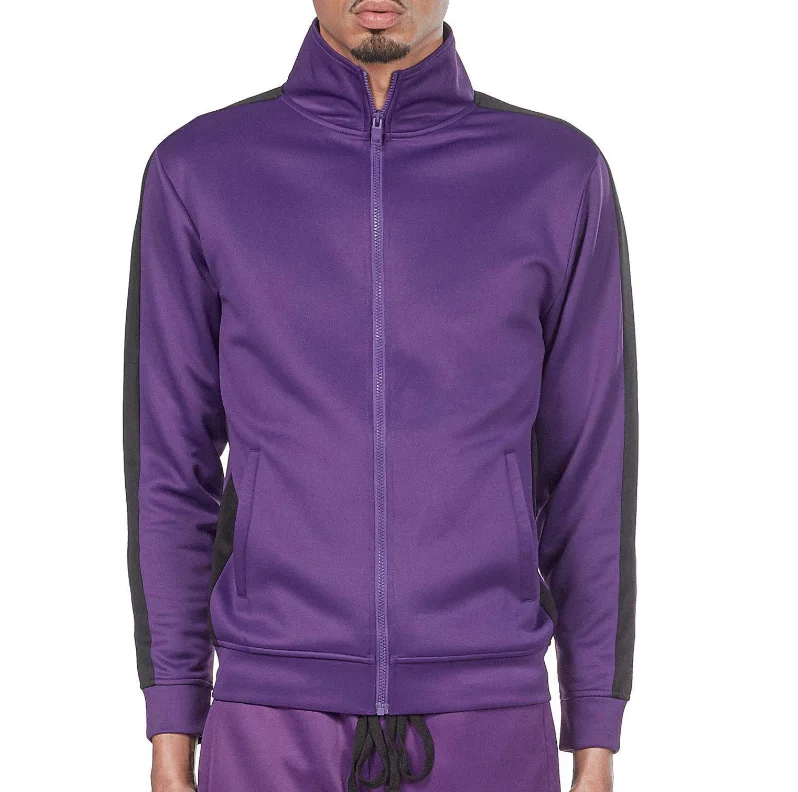 Tailored men jackets to pair with formal trousers for business meetingsREBEL MINDS TRACK JACKET PURPLE/BLACK - 100-502