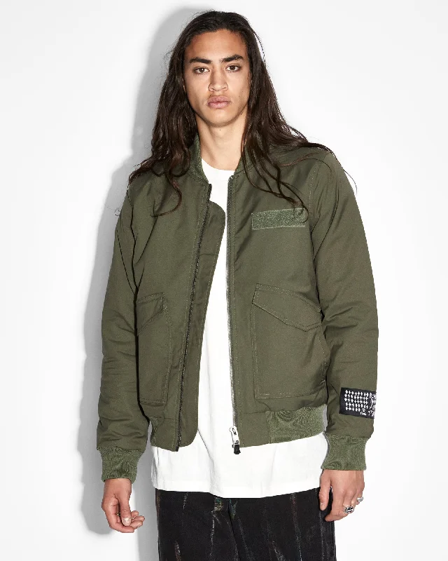 Performance - driven men jackets with breathable fabric for sportsROYALTY BOMBER JACKET KHAKI