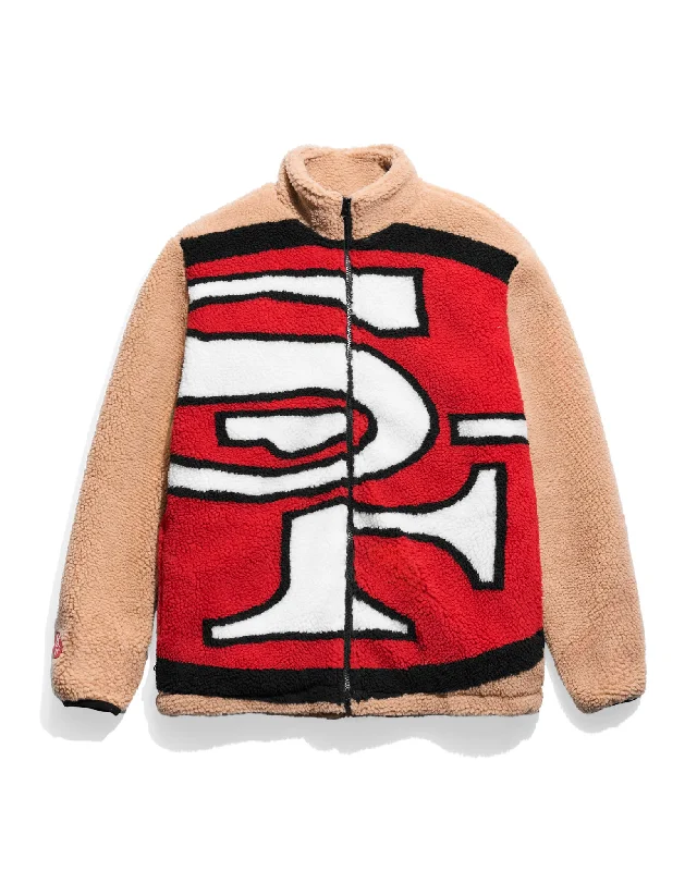 Embroidered men jackets with intricate floral designs for a unique aestheticSan Francisco 49ers Big Logo Sherpa Jacket