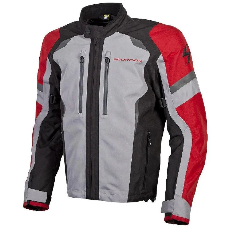 Slim - fit leather men jackets with a distressed finish for a rugged lookScorpion Optima Men's Red Textile Jacket