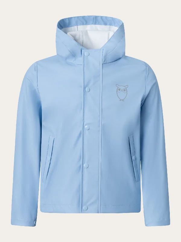 Men jackets with a zip - off sleeves to convert to a vestShort rain jacket - Chambray Blue