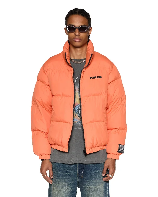 Down - filled men jackets in bright colors for winter fashionSOTT PUFFER JACKET RUST