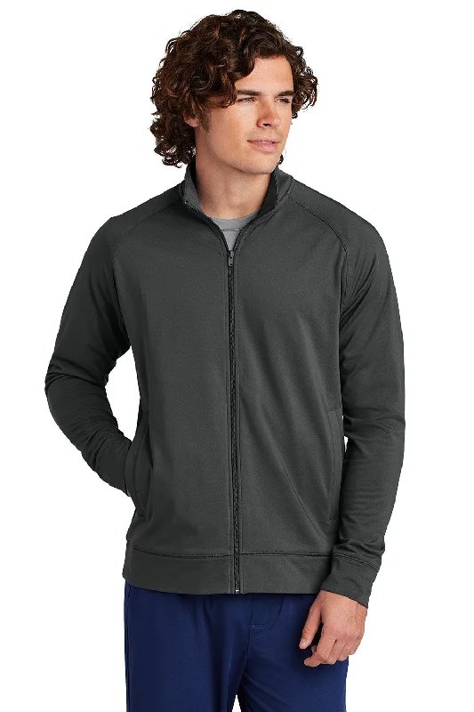 Down - filled men jackets in bright colors for winter fashionSport-Tek Mens Sport-Wick Moisture Wicking Full Zip Cadet Jacket - Charcoal Grey - New