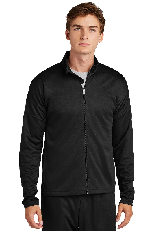 Checkered men jackets in a plaid pattern for a preppy appearanceSport-Tek Mens Moisture Wicking Travel Full Zip Jacket - Black - New