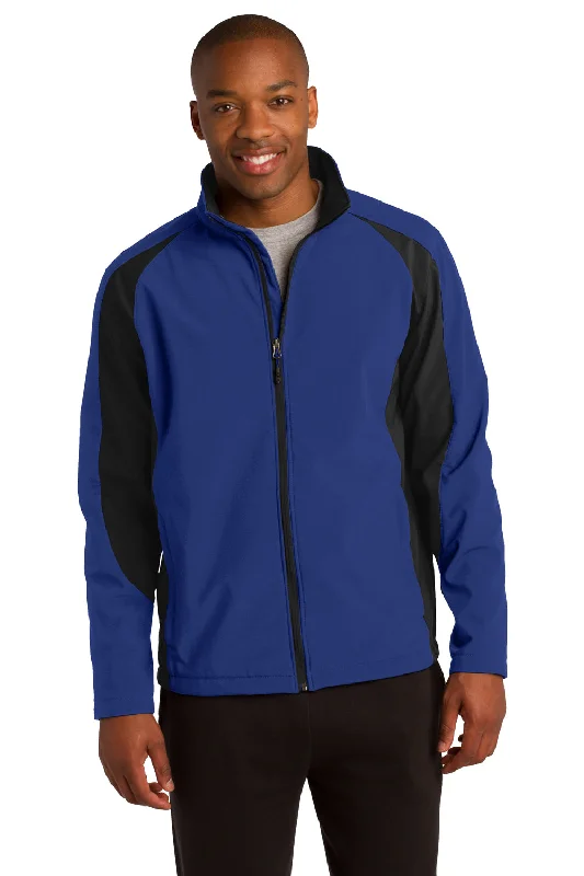 Fleece - lined men jackets for cold - weather commutingSport-Tek Mens Water Resistant Full Zip Jacket - True Royal Blue/Black - Closeout