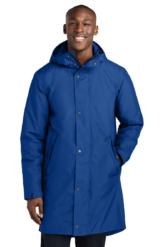 Stretch - fabric men jackets for unrestricted movement during workoutsSport-Tek Mens Waterproof Insulated Sideline Full Zip Hooded Parka - True Royal Blue - New