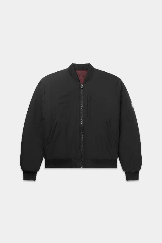 Men jackets with a hidden interior pocket for secure storageThe Club Regular Fit Reversible Bomber Jacket Jet Black