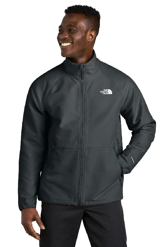 Corduroy men jackets in earthy tones for a rustic charmThe North Face Mens Barr Lake Water Resistant Soft Shell Full Zip Jacket - Heahter Dark Asphalt Grey - New