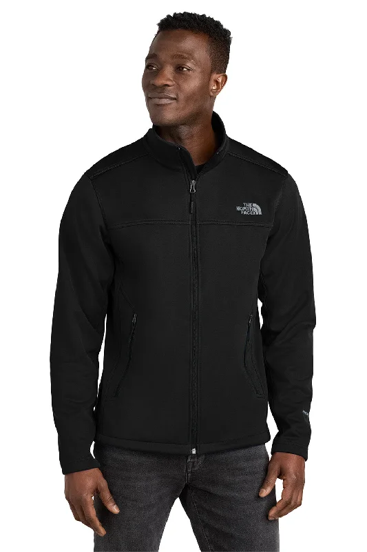 Slim - fit leather men jackets with a distressed finish for a rugged lookThe North Face Mens Ridgewall Wind & Water Resistant Soft Shell Full Zip Jacket - Black - New