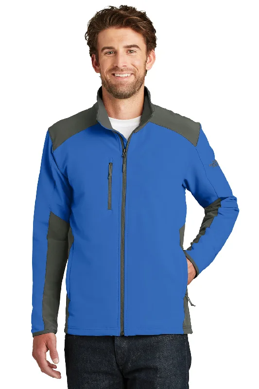 Lightweight men jackets made from recycled nylon for eco - friendly travelThe North Face Mens Tech Wind & Water Resistant Full Zip Jacket - Monster Blue/Asphalt Grey - Closeout