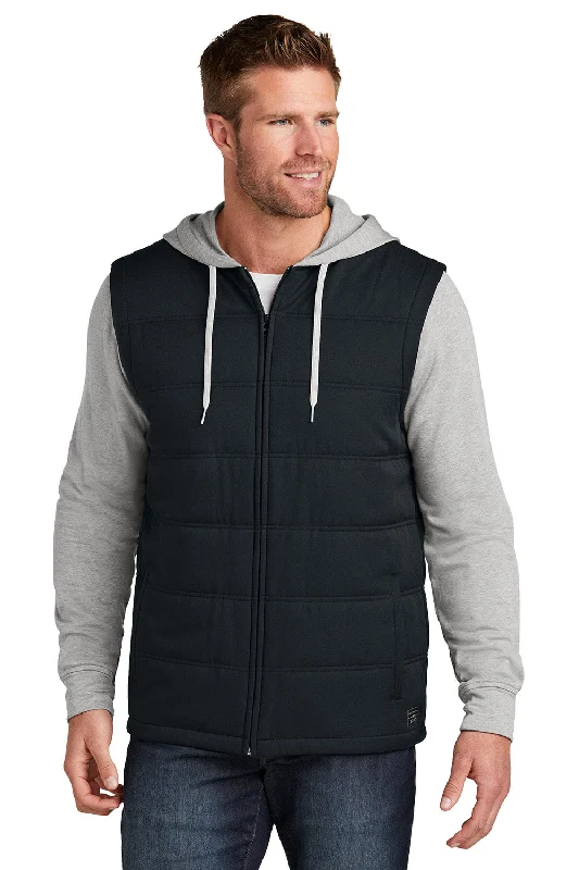 Lightweight men jackets made from recycled nylon for eco - friendly travelTravisMathew Mens Tides Up Wrinkle Resistant Full Zip Hooded Jacket - Black/Heather Grey - New